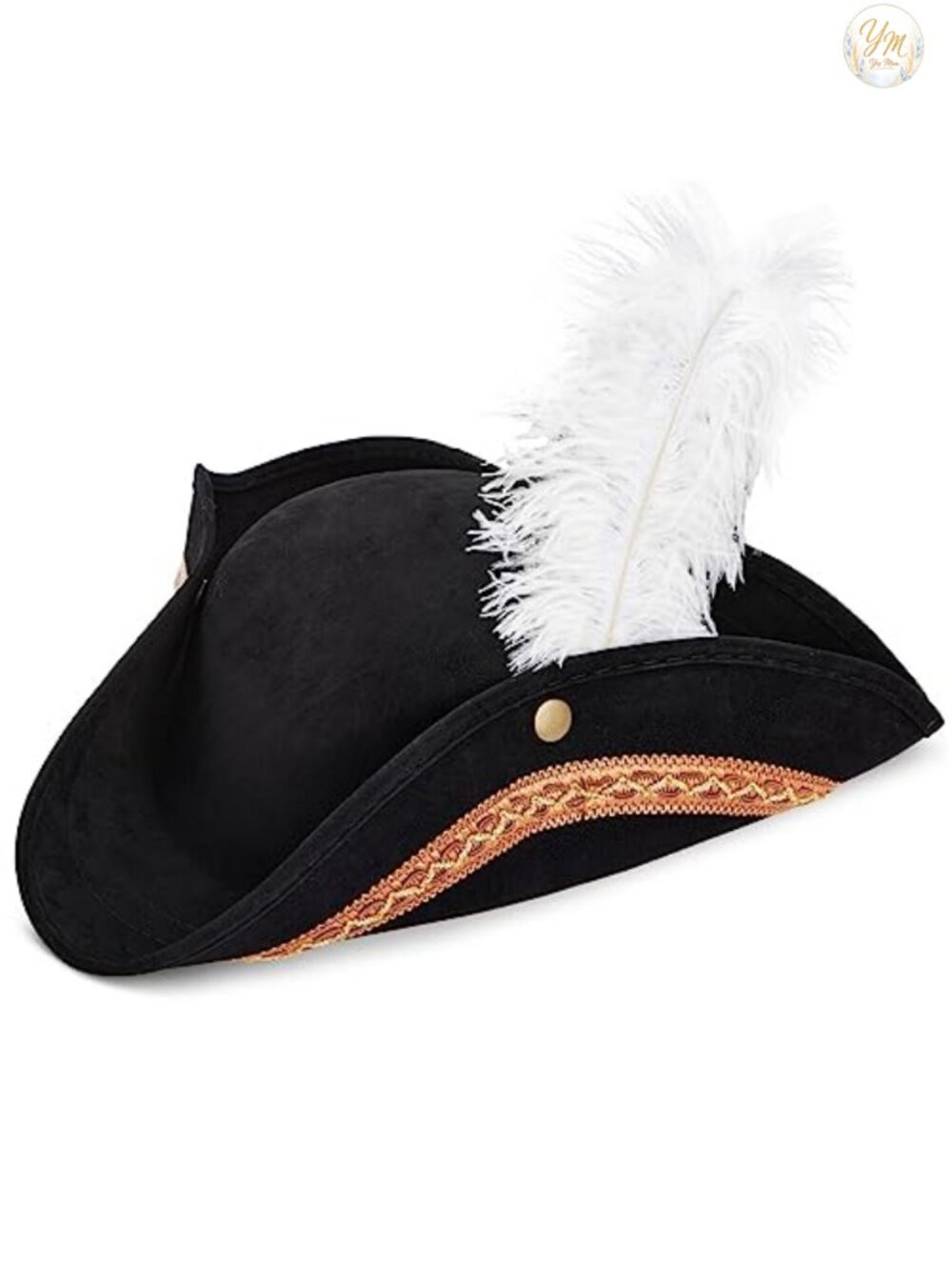 Pirate Hat Tricorn with Feather for Adult Costume